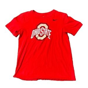 Ohio State University Shirt Mens Small Red Short Sleeve Nike Dri Fit College EUC